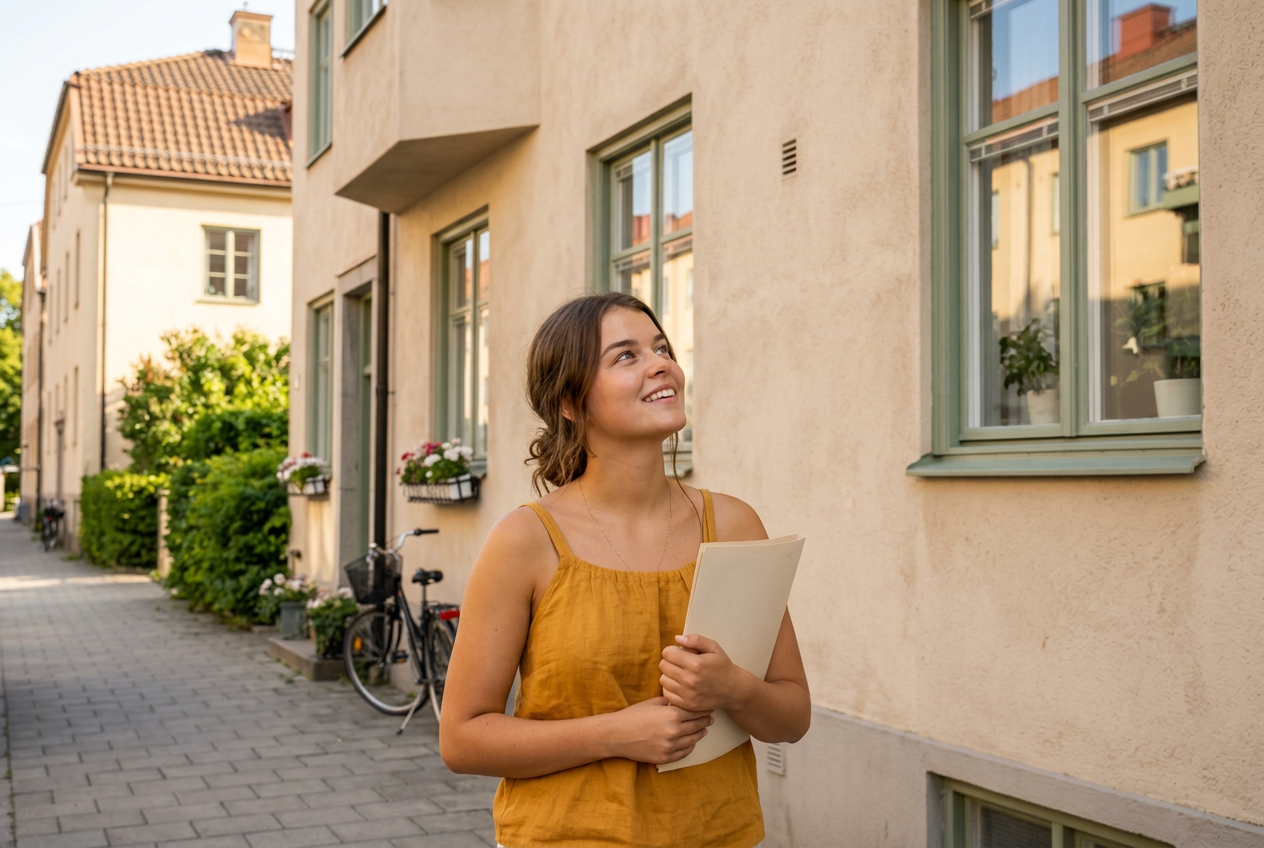 Medarbetare på Melima på fastighetsbesök i ett bostadsområde
